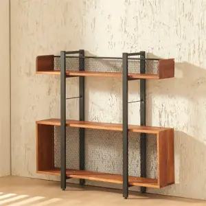 3단 스틸프레임 선반수납장 철망책장