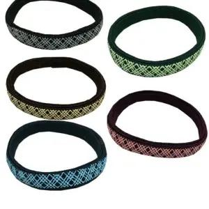 체크 납작고무줄 머리끈 여성 헤어 밴드 30p