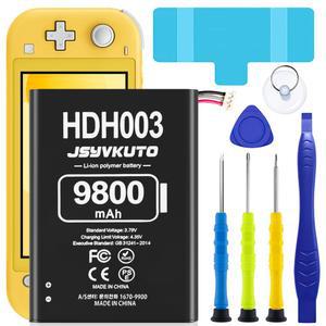 JSYVKUTO 9800mAh HDH-003 / HDH003 배터리, 새로운 0사이클 업그레이드된 닌텐도 스위치 라이트, 라이트 HDH-001 풀 툴 키트 포함