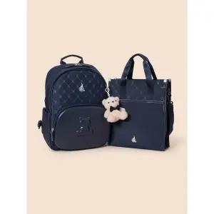 빈폴 키즈 백팩 모노그램 몰드형 책가방 2SET 네이비 BI61D4U07R