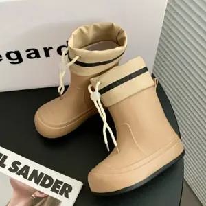 밴딩 매듭 여성 장화 레인부츠 앵클 미들 워커 장마 여자 여름 목 장화 중목 단목 신발 물놀이