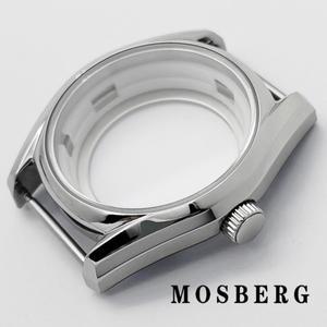 [호환품]NH35 스테인레스 스틸 사파이어 유리 자동 운동 액세서리 부품 40mm 실버 시계 케이스