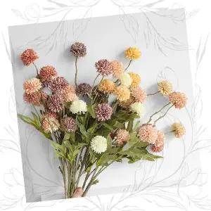 폼폼 국화 조화 꽃다발 졸업식 입학식 발표회 연주회 인테리어 장식 실크플라워 시들지않는 꽃