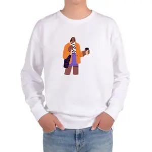 [하프클럽/알티피아]맨투맨 출근룩 커피 모닝 도시생활 프린트티셔츠