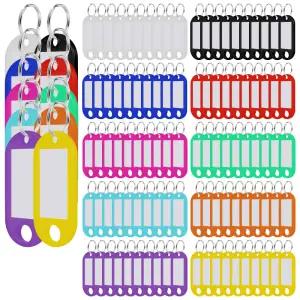 칼라 (키고리네임텍 1호 100개) 캐리어 네임텍 가방 테그 명찰 이름표 여행가방 이름 고리 키링 네임택
