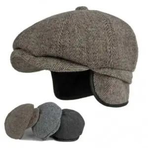 중년남성 신사겨울모자 윈터 체크 귀달이 따뜻 헌팅캡