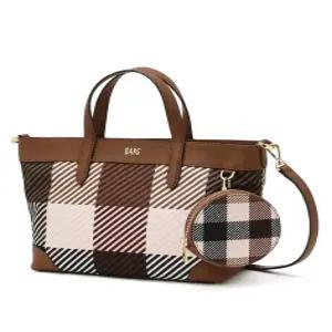 닥스 액세서리 여성 25SS [스테디셀러] 브라운 체크 가죽 토트백 WCBA5E833W2