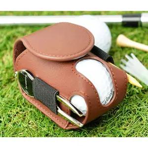 풀커버 가죽 2구 골프공파우치 공주머니 골프공케이스 밸트백 힙색 볼주머니