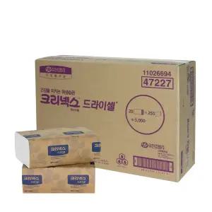 유한킴벌리 드라이셀 천연펄프 프리미엄 핸드 타올 250매 20개입 1박스