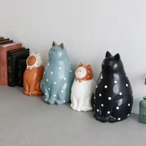 사비니 고양이 2종 장식 빈티지 촬영용 수집품 엔틱 데스크테리어 북유럽