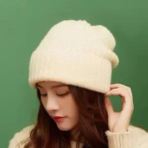 도톰 니트짜임 와이드비니 빅사이즈 작은얼굴효과 스트릿 챙없는모자 비니모자