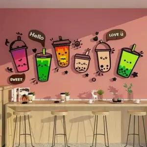 벽장식 음료수모양 아크릴 작다 2mm 카페 2mm