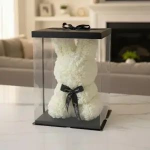 3컬러 LED 토끼 조형물 28~39cm 장미꽃 선물 메시지 카드 입학식 졸업식 기념일 여자친구