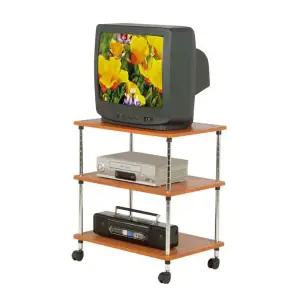 TV대 체리3단 선반 TV장 거실 원목 다용도 이동식