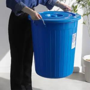 청통 만능바스켓 뚜껑 보관통 원형 대형 불리수거 쓰레기통 퇴비보관 55L 75L 110L 방