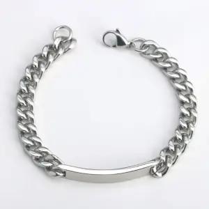 스틱바 체인팔찌 써지컬스틸 남녀공용 데일리 커플템 심플 포인트