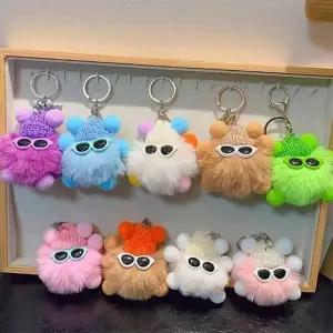 선글라스 솜뭉치 키링 고리 키홀더 가방꾸미기