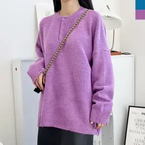 여자오버핏부클헨리넥울니트