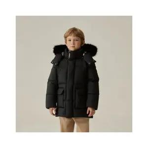 [닥스리틀] 중힙 퍼 다운점퍼 챠콜 그레이 아동 방한 아우터