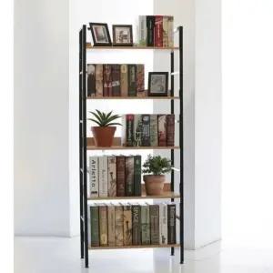 이지심플 책장겸용 선반 5단 블랙 책장 수납장 책꽂이