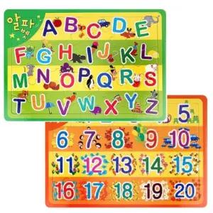 월드베스트 알파벳 놀이 20조각 숫자 놀이 20조각 판퍼즐 2종 어린이 선물
