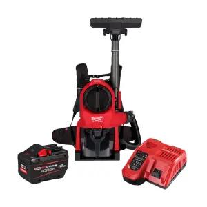 밀워키 M18 FBPV2-121 충전 백팩 청소기 18V 12.0Ah 포지배터리 1개 세트