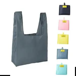 스마일 휴대용 접이식 장바구니 가방 접이식 포켓 휴대용 시장 장바구니 마트