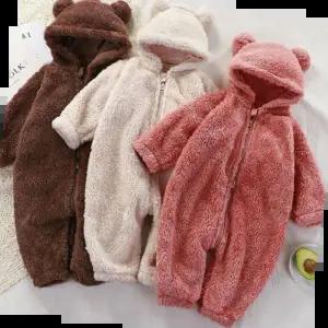 100일아기옷 겨울 아기 후리스 우주복 방한 외출복 곰돌이 베이비슈트