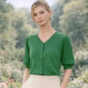 올리브그린 G25 SS 썸머 플리츠 니트 가디건 3종