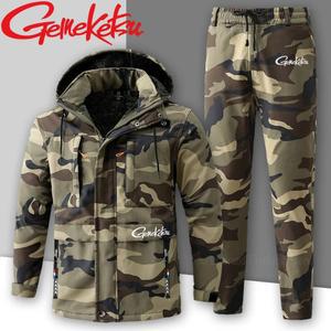 낚시우비 겨울 플러시 재킷 야외 방수 낚시 세트 따뜻한 작업 방풍 두꺼운 방한 부드러운 쉘 어썰트