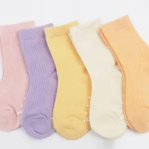 R38 유아 아동 긴목 골지 양말 5족 트렌디한 키즈 봄