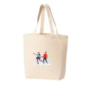 에코백 토트백 겨울 커플데이트 스케이트장 빨간모자 얼음위 그림 다양한 사이즈