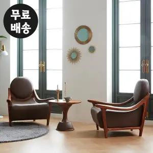 [벤티스가구]체드 제브라 원목 엔틱 부부테이블 세트 안방 티 탁자 가죽 소파 2인용 커피 테이블