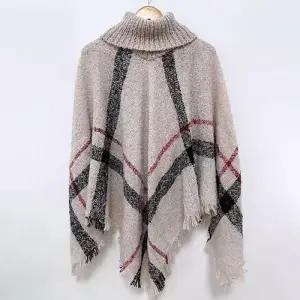 여성용 하이넥 케이프 숄 가디건 망토 담요 WFLHDBB
