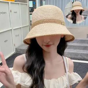 여자벙거지 여성 여름 바캉스 버킷햇 니트짜임 벙거지 모자 1P