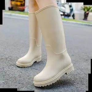 패션장화 여성 2컬러 소프트 하이핏 심플 캐주얼 레인부츠