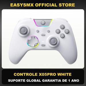 EasySMX X05 Pro 게임패드 RGB 컨트롤러 PC/스위치/휴대폰/TV/Steam 호환 홀 효과 듀얼 럼블 모터 화이트