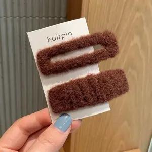 (다올)페이크퍼 모직 헤어핀 똑딱핀 2종 세트