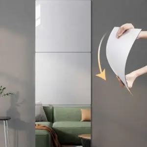 벽걸이 아크릴 거울 2mm 부착형 슬림 가벼운 거울 2타입 3사이즈 홈인테리어용