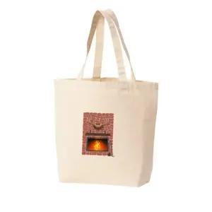 에코백 토트백 산장의 벽난로 사슴뿔이 있는 산장 불멍 겨울 그림 다양한 사이즈