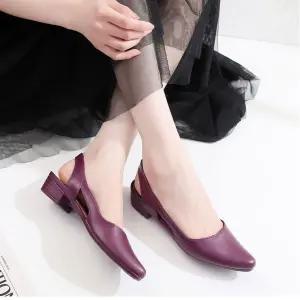 광택 아쿠아 젤리 슬링백 신발 캐주얼 여자 구두