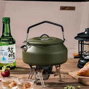 감성캠핑 스텐레스 주전자 304 전용파우치 카키