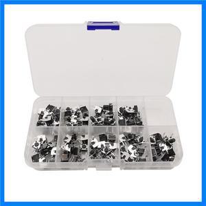 90 개/상자 순간 촉각 택트 푸시 버튼 4 핀 셀프 리셋 스위치 직각 스텐트 6x6x4.3/4.5/5/6/7/7.5/8/9/10mm