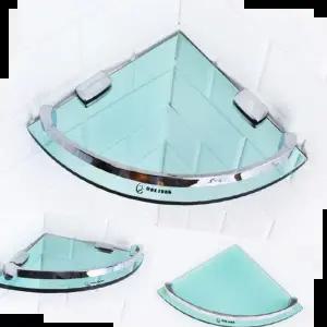 국산 투명 강화유리 욕실 코너선반