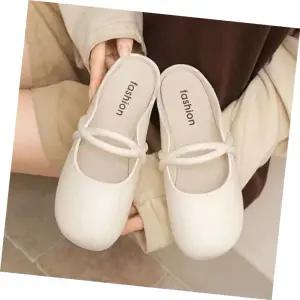 여름슬리퍼 여자 둥근앞코 스트랩 메리제인 슈즈 방수 슬리퍼