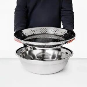 선학 국산 대형 스텐 다라이 채반 2종세트 (47+46) / 스텐304 김장 대야 믹싱볼 타공다라이