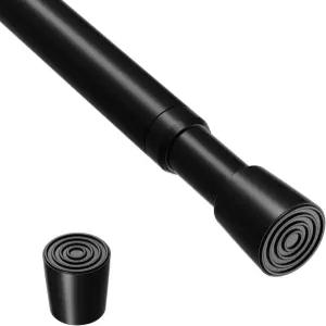 창문용 커튼봉 33-59인치 검은색 조절식 텐션 드릴링 스프링 장착 없음 창문 침실 옷장 문용 텐션봉 1Pcs