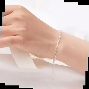 여름팔찌 92.5 실버 볼륨 클립 체인 은 팔찌