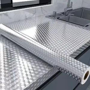 주방 가스레인지 싱크대 상판 벽면 보호 알루미늄 방수 내열 오염방지 필름 시트지