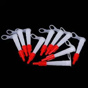 코킹 건 노즐 예비 실리콘 깍지 실리콘 튜브 빨간색 노즐 캡 씰링 캡 가정용 실란트 도구 10 개